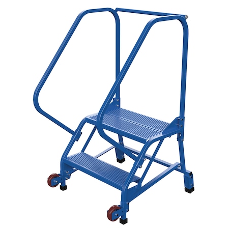Vestil 50 H Steel Tip N Roll Ladder, Perf, 2 Step, 50 deg., 2 Steps LAD-TRN-50-2-P